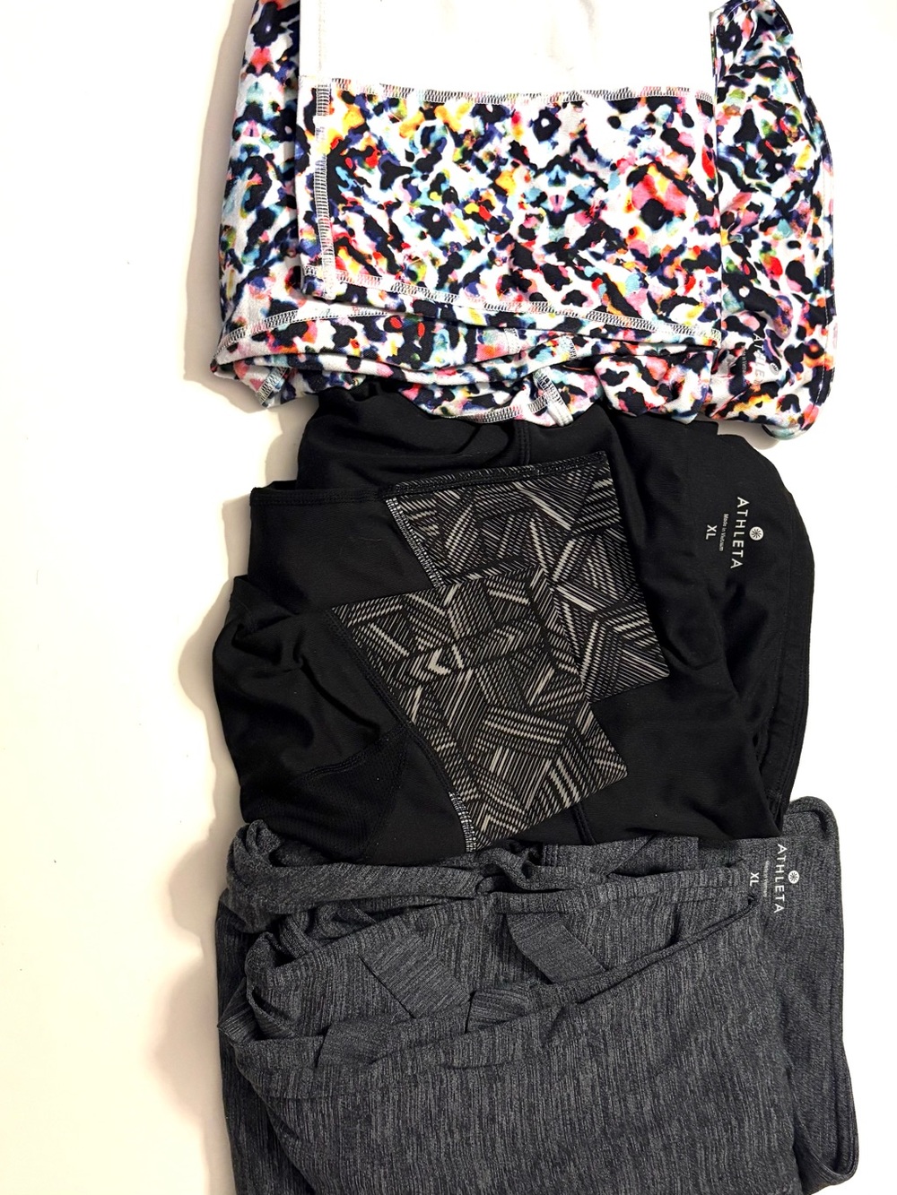 ATHLETA Leggings High Rise, Three Paires, multi, black and gray